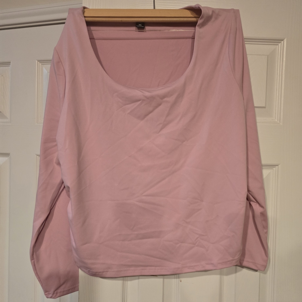 SHEIN Light Pink Long Sleeve Top